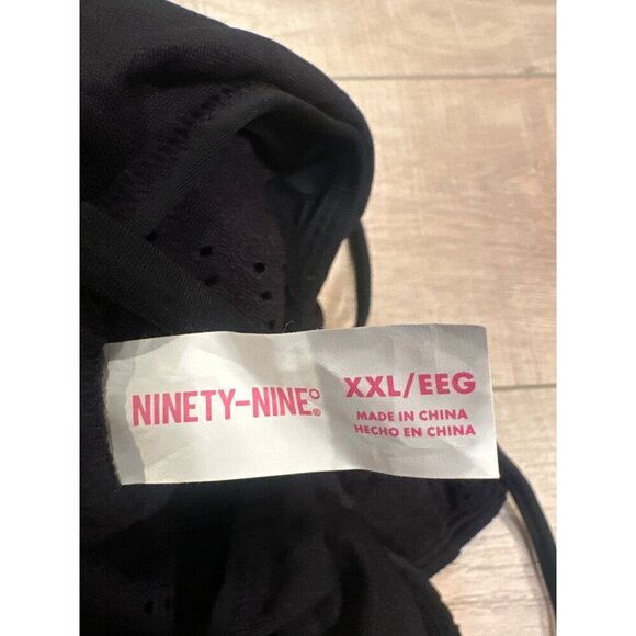 Ninety-Nine Degrees V-neck Lace up One-Piece Swimsuit, Women's, Size: XXL, Black - Picture 5 of 5